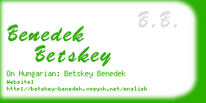 benedek betskey business card